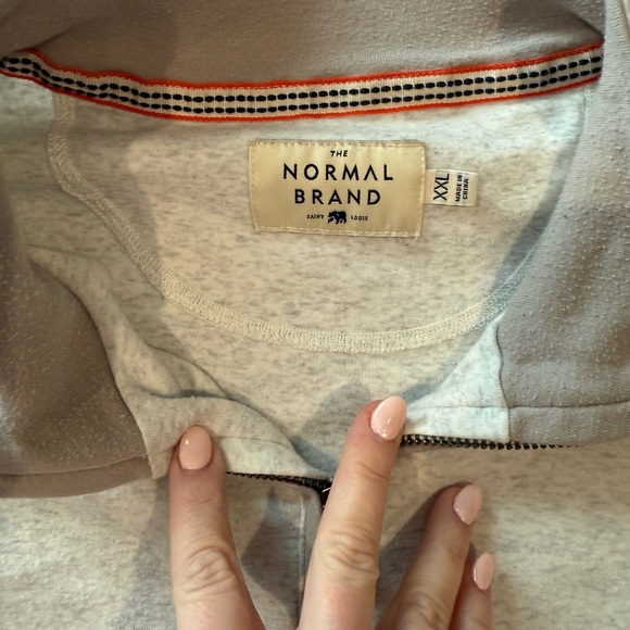 The Normal Brand Light Gray Zip-Up Sweater - Picture 2 of 4